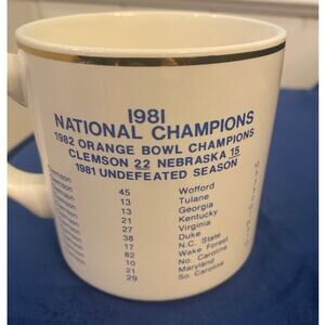 Clemson University Mug 1981 Undefeated Season 1982 Orange Bowl Champions Tiger